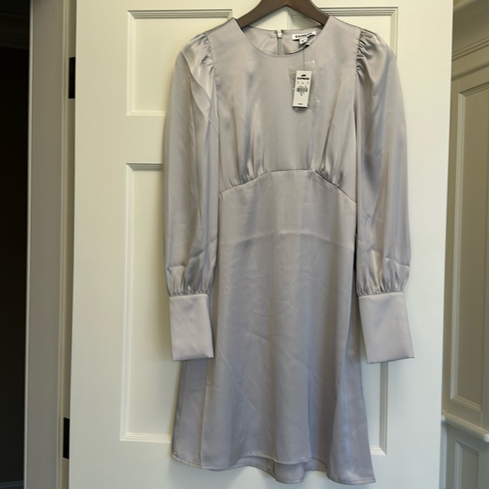 Express silky, purpleish, gray dress extra